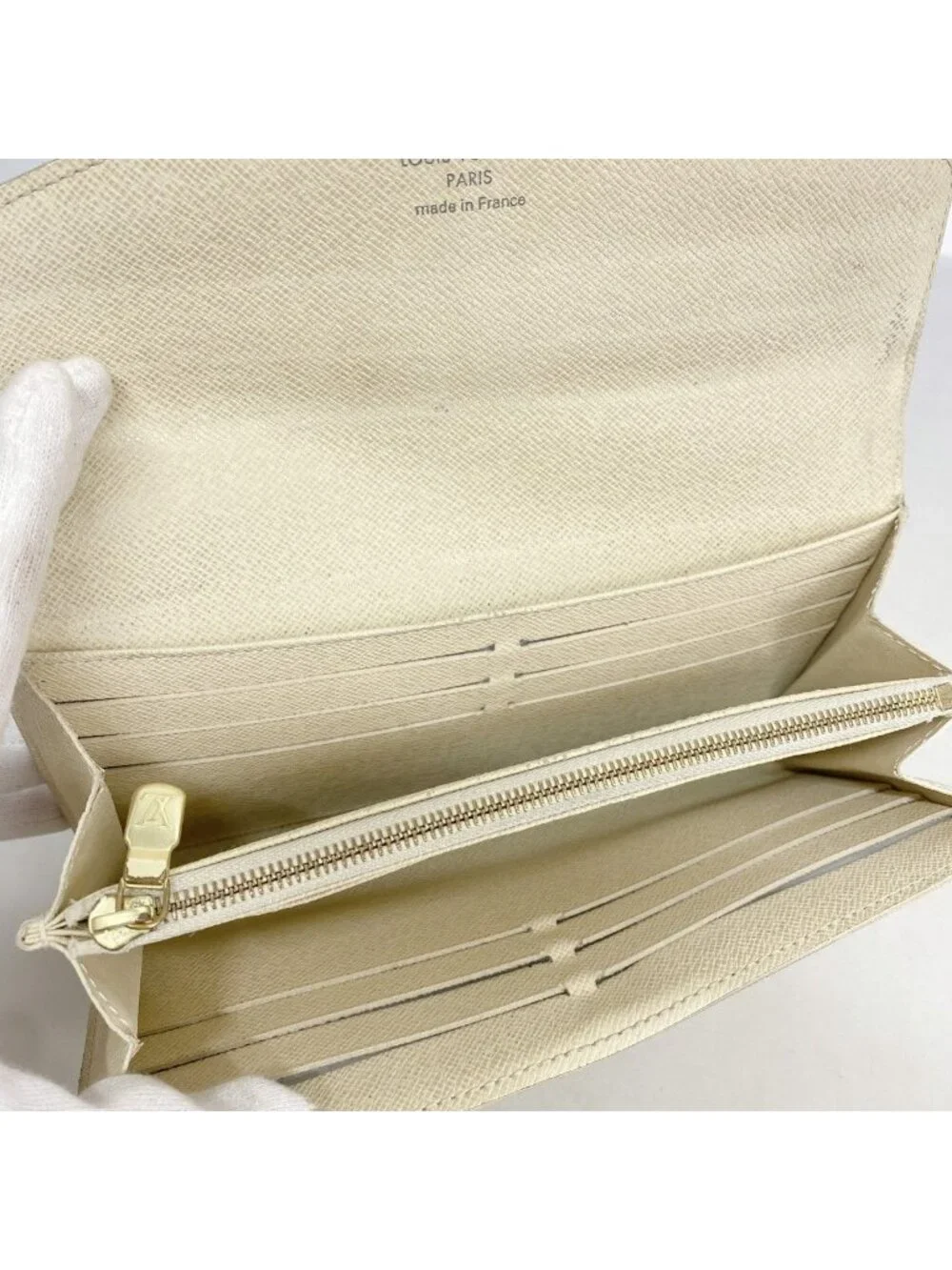 Louis Vuitton Wallet Damier Azur Portefeuille Sarah White